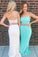 Lace Two Pieces Sexy Party Dresses Mermaid Spaghetti Straps Long Prom Dresses
