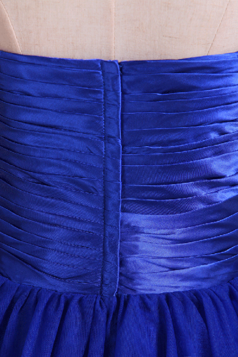 Homecoming Dresses Off The Shoulder Dark Royal Blue A Line Tulle With Ruffles