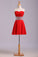 Red Homecoming Dresses A Line Sweetheart Short/Mini With Rhinestone