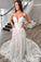 Charming Mermaid Sweetheart Sparkly Tulle Wedding Dresses with Lace