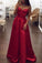 Spaghetti Straps High Low Red A-line Plus Size Women Dresses Simple Cheap Prom Dresses