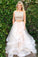2 Pieces Scoop Neckline Flowy Long Beading Tulle Prom