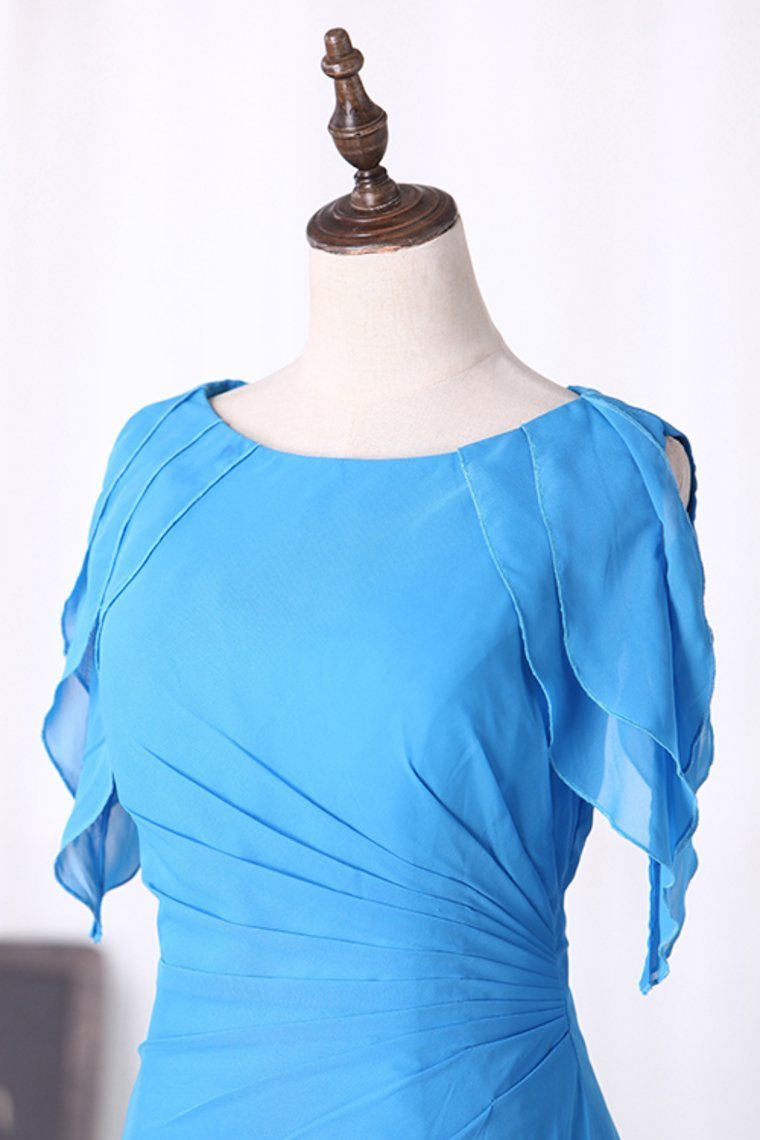 New Arrival Scoop Short Sleeves Mother Of The Bride Dresses Chiffon