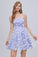 Lilac Strapless A Line Lace Appliques Short Homecoming Dresses
