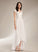 Amina Wedding Dress V-neck Chiffon Wedding Dresses Lace Asymmetrical A-Line