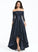 Off-the-Shoulder Satin Lace Prom Dresses Saniya Asymmetrical Sequins A-Line Ruffles Cascading With