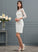 Lace Carla Sequins With Wedding Dresses Wedding Sheath/Column Illusion Bow(s) Knee-Length Dress