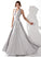 Floor-Length Charmeuse V-neck With Mattie Prom Dresses A-Line Pleated