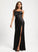 Ruffle Floor-Length Isabela With Prom Dresses Beading Charmeuse Cowl Sheath/Column