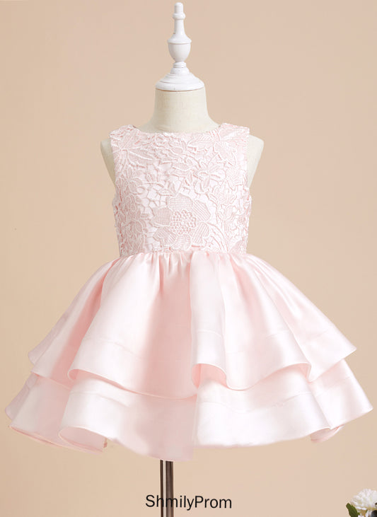 - Flower Girl Dresses Neck Satin/Lace Short/Mini Scoop Eileen Sleeveless Flower A-Line Girl Dress