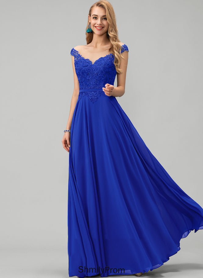 Prom Dresses Floor-Length Kyla Scoop With Chiffon Sequins A-Line