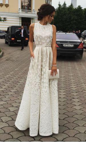 Ivory Charming Long Cheap Evening Dress Custom Made Formal Women Dress Prom Dresses