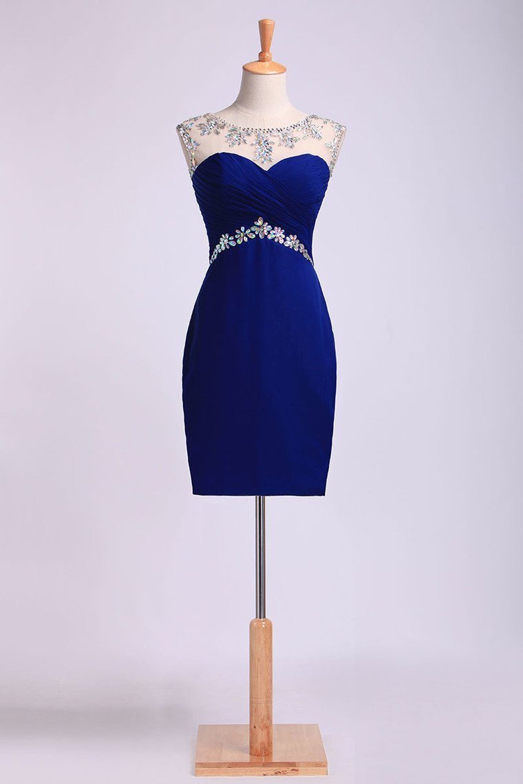 Sexy Sheath/Column Homecoming Dresses Scoop Short/Mini Open Back With