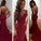 Red stylish lace mermaid long prom dresses 2021 graduation dresses cheap prom dresses
