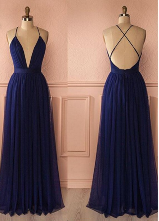 prom dresses 2024 prom dresses fashion navy blue tulle backless prom dress open backs evening