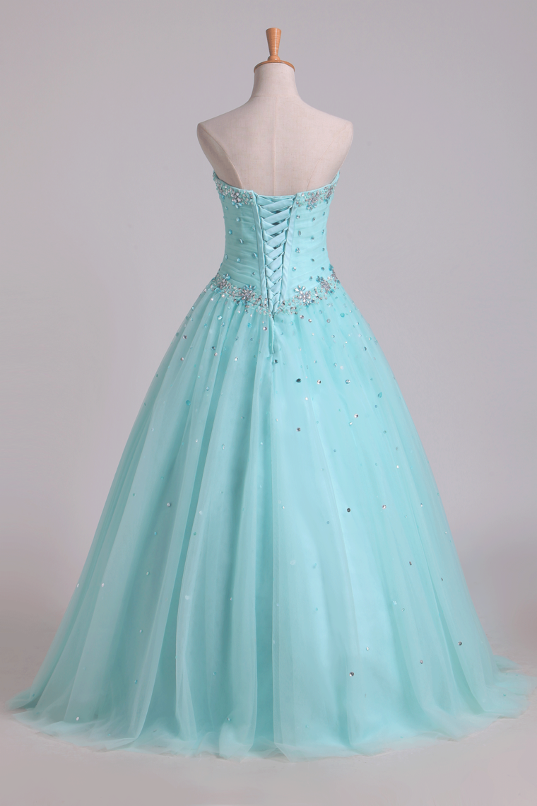 2024 Quinceanera Dresses Pleated Bodice Sweetheart Ball Gown