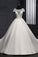 Formal Vintage Ivory Lace Satin Long Ball Gown Wedding