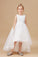 Chic Hi-Lo Sleeveless Applique Tulle Stain Flower Girl Dresses With Bownet