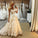 Elegant V Neck Sleeveless Tulle Lace Wedding Gown with Appliques