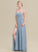 Fabric Pleated Length A-Line Floor-Length Embellishment V-neck Silhouette Neckline Madyson Natural Waist Sleeveless Bridesmaid Dresses