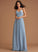 Pleated Embellishment V-neck Neckline Fabric Floor-Length Silhouette Length A-Line Marely A-Line/Princess Natural Waist Bridesmaid Dresses