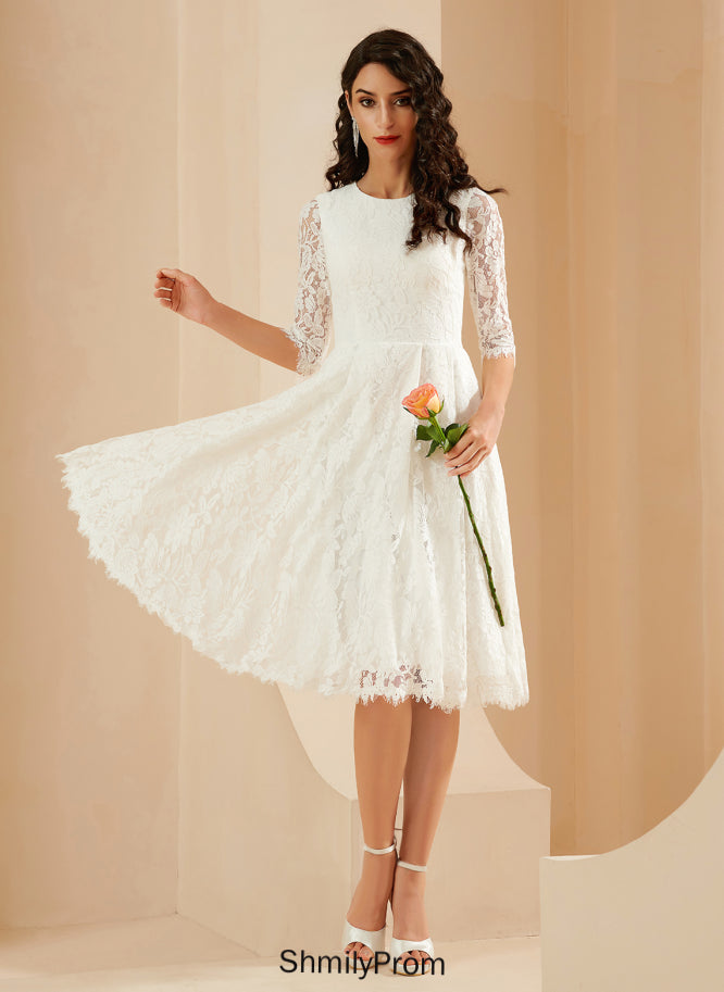 Scoop Wedding Dresses Dress Lace A-Line Araceli Wedding Knee-Length