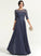 With Scoop Floor-Length A-Line Sariah Sequins Chiffon Prom Dresses Lace