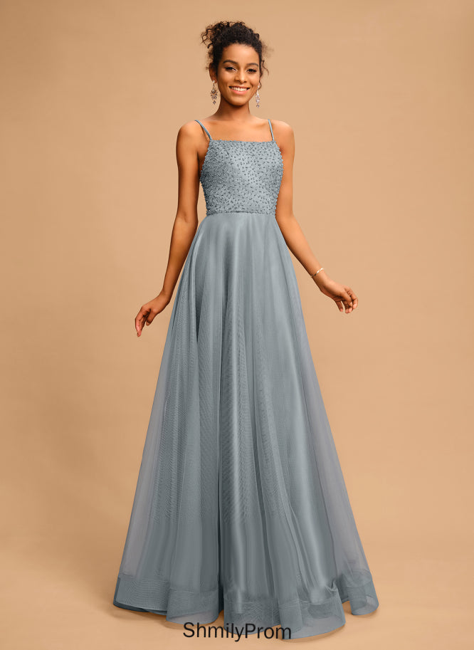With Beading Prom Dresses Ball-Gown/Princess Sequins Floor-Length Julianna Square Tulle