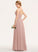 V-neck Chiffon Floor-Length Marisol Pleated With A-Line Prom Dresses