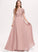 Length Lace Neckline Straps&Sleeves Floor-Length Scoop Silhouette A-Line Fabric Alma Spaghetti Staps Trumpet/Mermaid Bridesmaid Dresses
