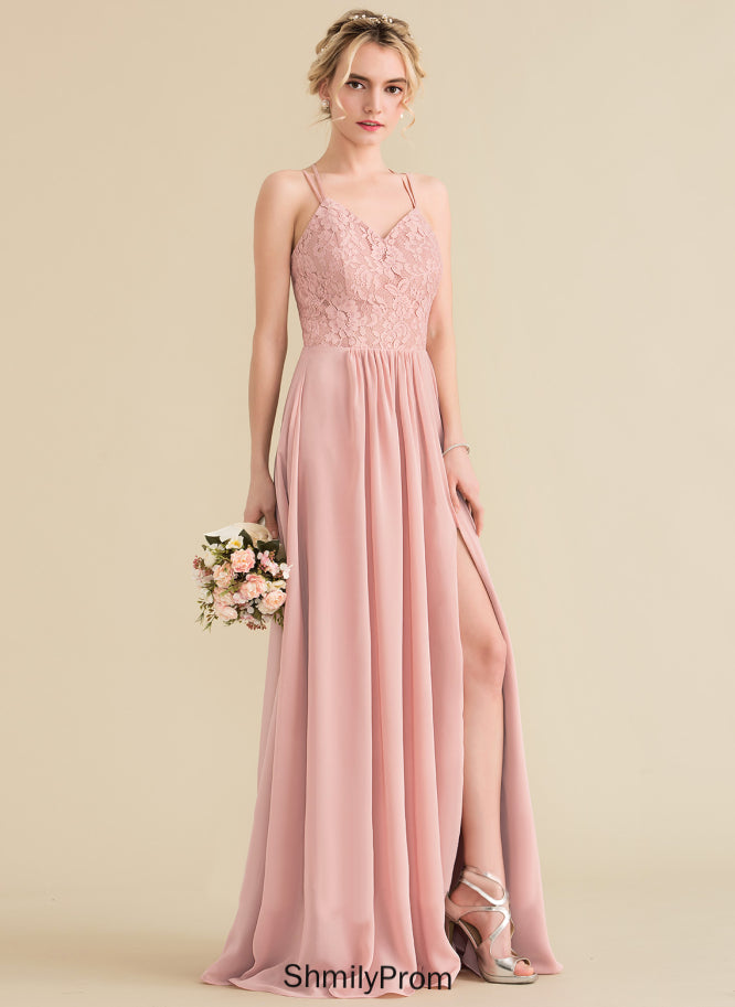 Sweetheart A-Line Floor-Length Lace Sharon Chiffon Prom Dresses