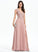 V-neck Haven Chiffon A-Line Floor-Length Prom Dresses