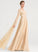 Tatum With Dress Pleated Lace Beading Square Chiffon A-Line Wedding Dresses Floor-Length Wedding