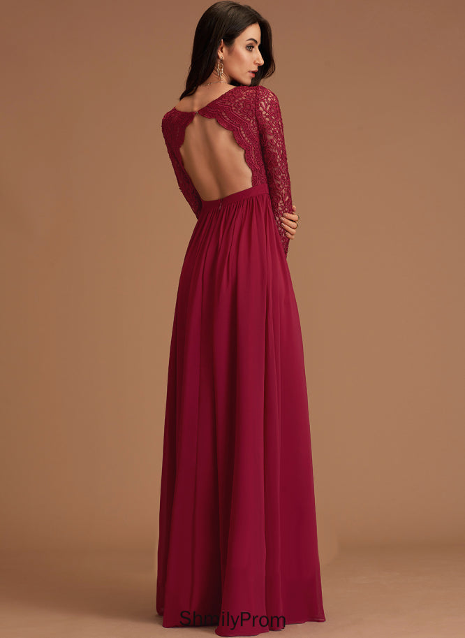 Maeve Chiffon Prom Dresses Floor-Length A-Line V-neck