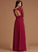 Floor-Length Straps&Sleeves Neckline Silhouette A-Line V-neck Lace Length Fabric Brenna Sleeveless V-Neck Bridesmaid Dresses