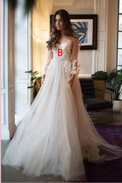 Charming Long Sleeves Backless Tulle Sweep Train Prom Dresses with Appliques