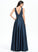 Sequins Reese A-Line Satin Prom Dresses With V-neck Floor-Length