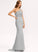 SweepTrain Sequins One-Shoulder Silhouette Fabric Embellishment Neckline Length Trumpet/Mermaid Savanah Sleeveless Floor Length Bridesmaid Dresses