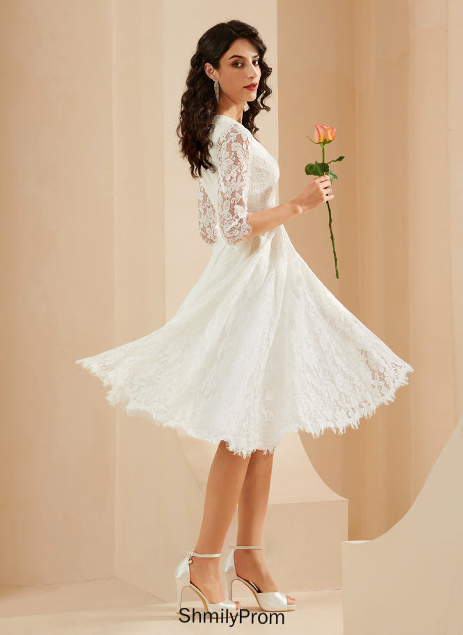 Scoop Wedding Dresses Dress Lace A-Line Araceli Wedding Knee-Length