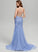 Sequins Prom Dresses With Lace Anahi Sweep Train Trumpet/Mermaid Square Tulle