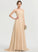Chiffon With A-Line Sweep Prom Dresses Sequins Jan Square Beading Train