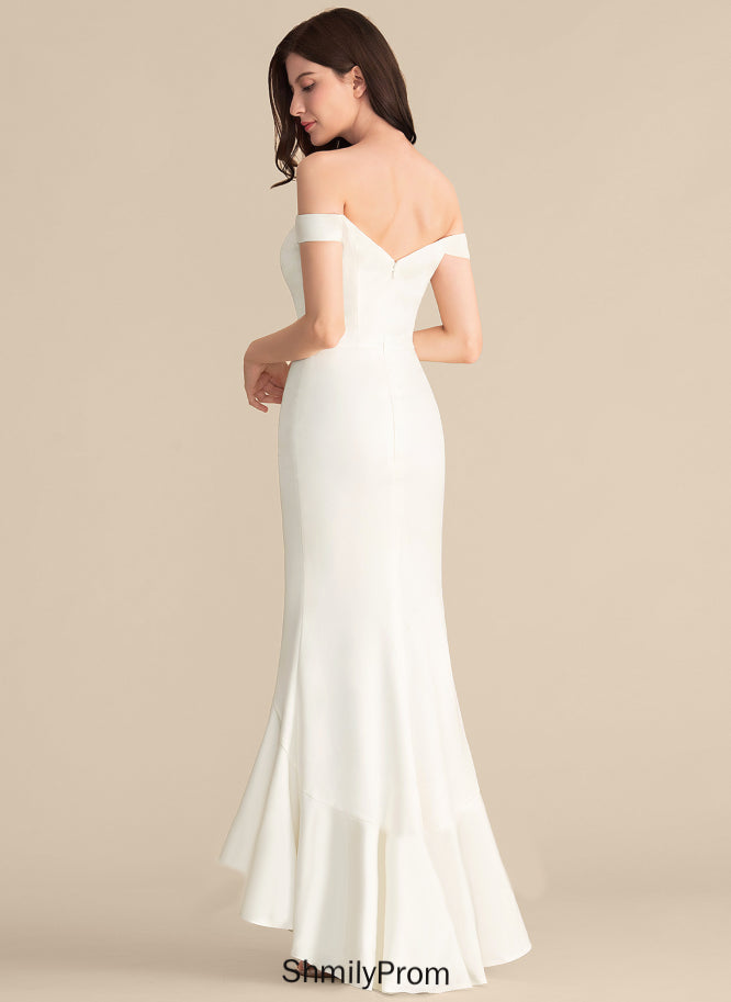 Cascading Asymmetrical Wedding Dresses Trumpet/Mermaid With Dress Off-the-Shoulder Yaretzi Wedding Ruffles
