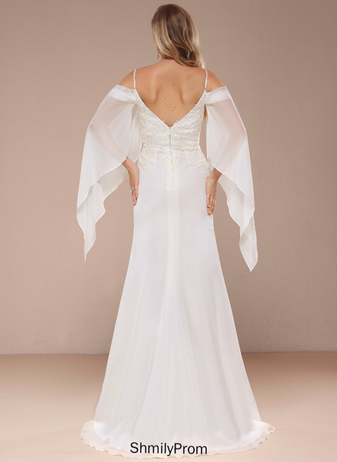 Wedding Lace Sweep Wedding Dresses Shoulder Chiffon Train Cold Hallie Trumpet/Mermaid Dress