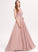 Maria Chiffon Prom Dresses Floor-Length Pleated V-neck With A-Line