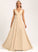 Neckline Fabric Silhouette Length Bow(s) A-Line Floor-Length Embellishment V-neck Janiyah Bridesmaid Dresses