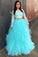 Pretty Ball Gonw Long Sleeves 2 Pieces Lace Tulle Princess Prom