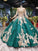 Ball Gown Long Sleeve Satin Beads Prom Dresses, Quinceanera Dresses with Appliques STC15059