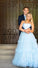 A Line Tulle Princess Formal Evening Dresses Sky Blue Long Prom Dresses