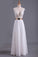 2024 White V Neck Beaded Bodice Prom Dresses A Line Chiffon With Sash And