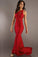 Elegant Prom Dresses 2024 Red Sheath/Column One Shoulder Chiffon Sweep/Brush